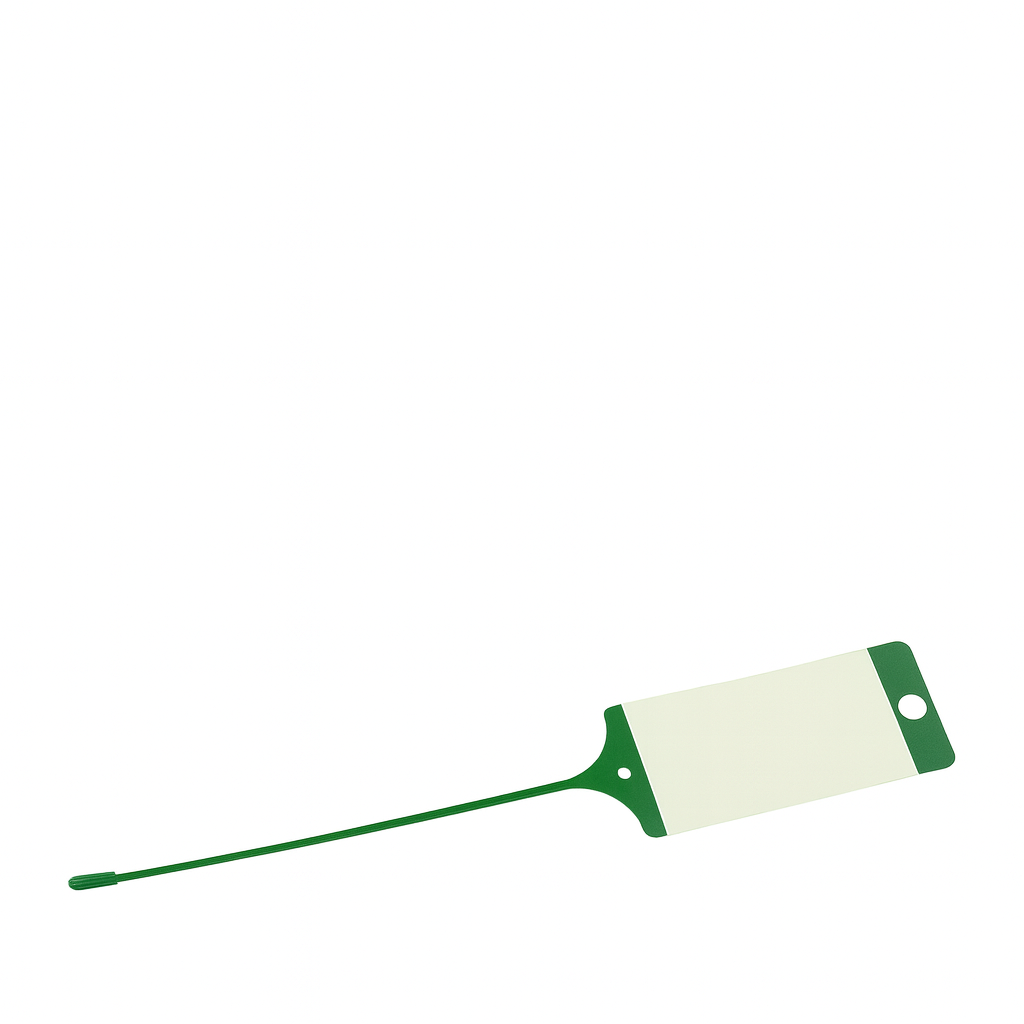 Schlüsselanhänger mit Schlaufe grün – beschriftbar – Werkstattanhänger – Plomben24