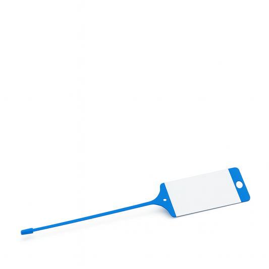 Schlüsselanhänger mit Schlaufe blau – beschriftbar – Werkstattanhänger – Plomben24